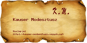 Kauser Modesztusz névjegykártya